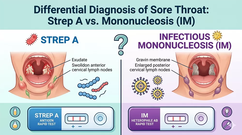 Differential Diagnosis of Sore Throat: Is it Strep A or Infectious Mononucleosis (IM)?